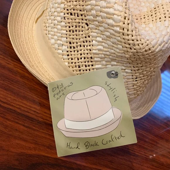 New D&Y Hand Block Crafted Beige Fedora - Picture 6 of 6